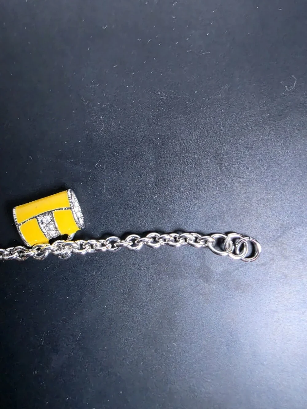 Kids Charm Bracelet with Red, Black, Blue & Yellow Bag Charms